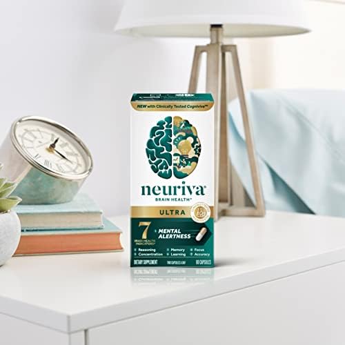 Neuriva Ultra Decaf – 60 caps, nootropic for memory, focus & alertness. With Neurofactor, Cognivive, PS, B6 & B12