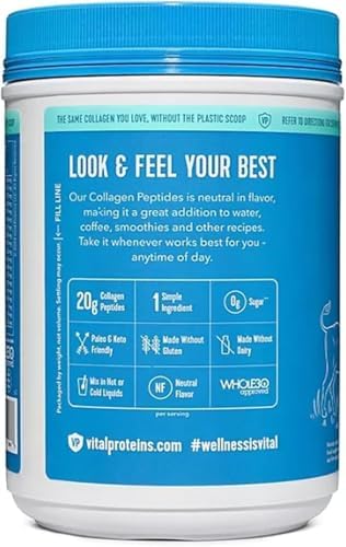 Vital Proteins Collagen Peptides – 20g collagen per serving, 24 oz (1.5 lbs), unflavored