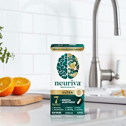 Neuriva Ultra Decaf – 60 caps, nootropic for memory, focus & alertness. With Neurofactor, Cognivive, PS, B6 & B12