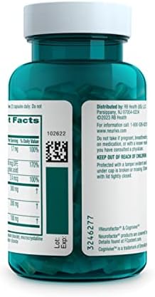 Neuriva Ultra Decaf – 60 caps, nootropic for memory, focus & alertness. With Neurofactor, Cognivive, PS, B6 & B12