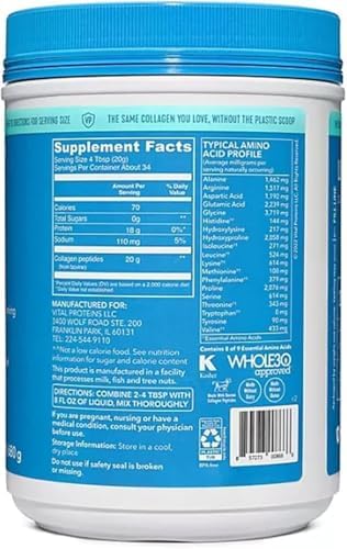 Vital Proteins Collagen Peptides – 20g collagen per serving, 24 oz (1.5 lbs), unflavored