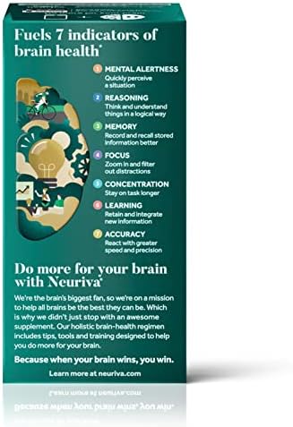 Neuriva Ultra Decaf – 60 caps, nootropic for memory, focus & alertness. With Neurofactor, Cognivive, PS, B6 & B12