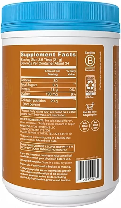 Vital Proteins Collagen Peptides – 20g collagen per serving, 24 oz (1.5 lbs), unflavored