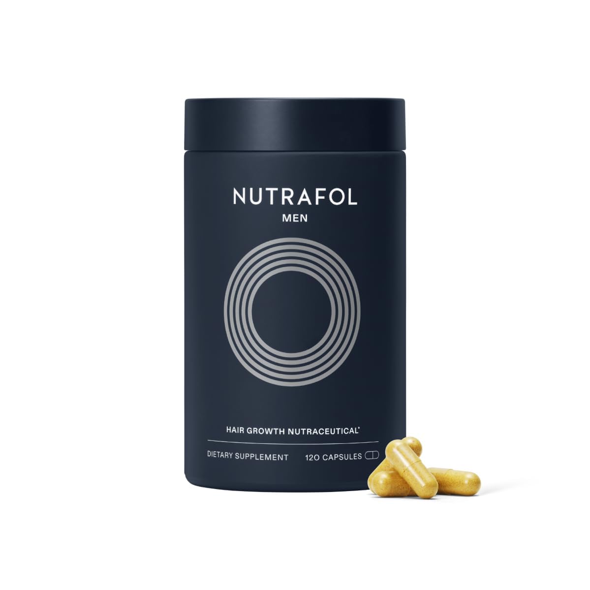 Nutrafol Men Hair Growth – 120 caps (1-month supply). Supports thicker, stronger hair with 4 capsules daily. Clinically proven formula