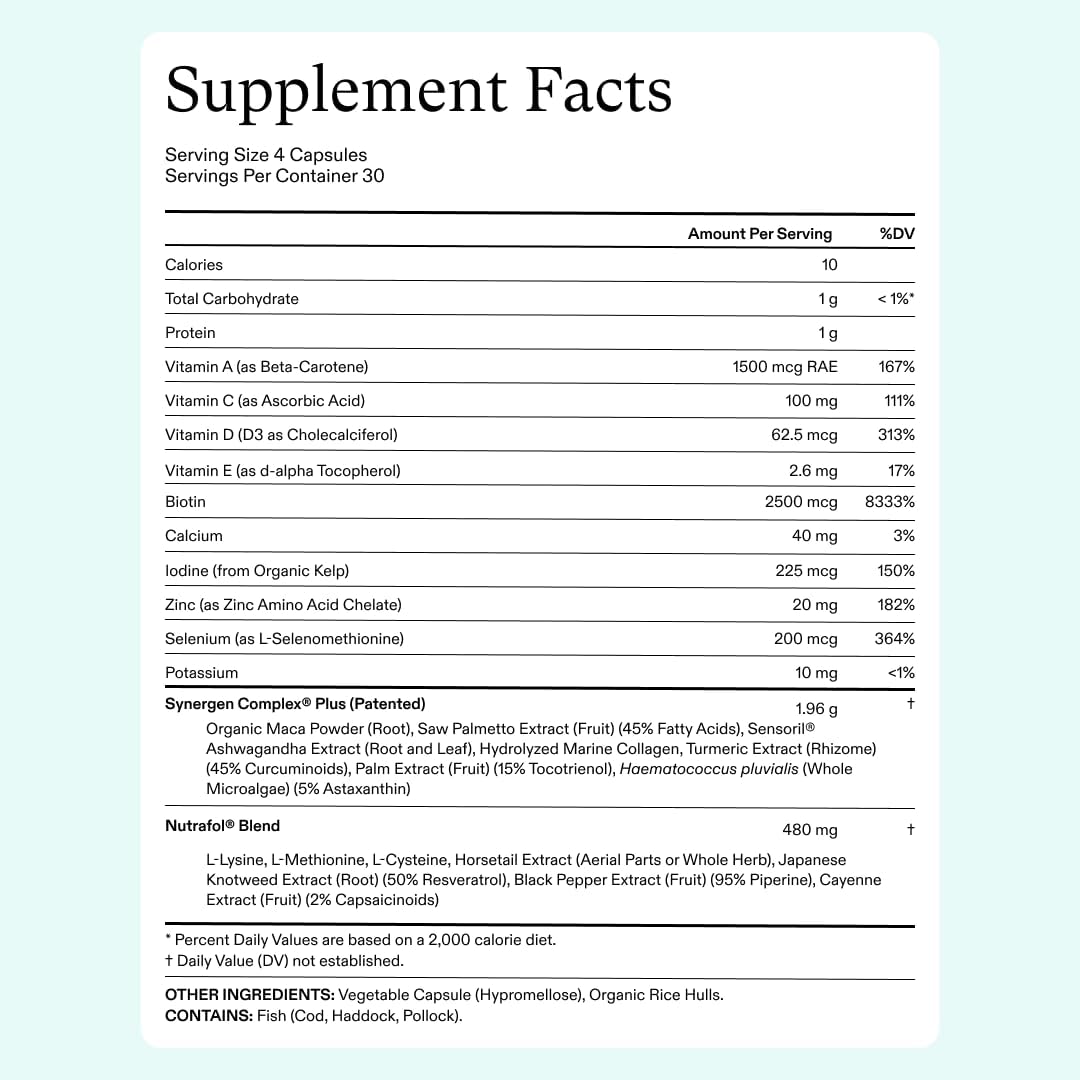 Nutrafol Women’s Balance – 1-month supply. For women 45+, supports thicker hair & scalp coverage. Clinically proven & dermatologist recommended