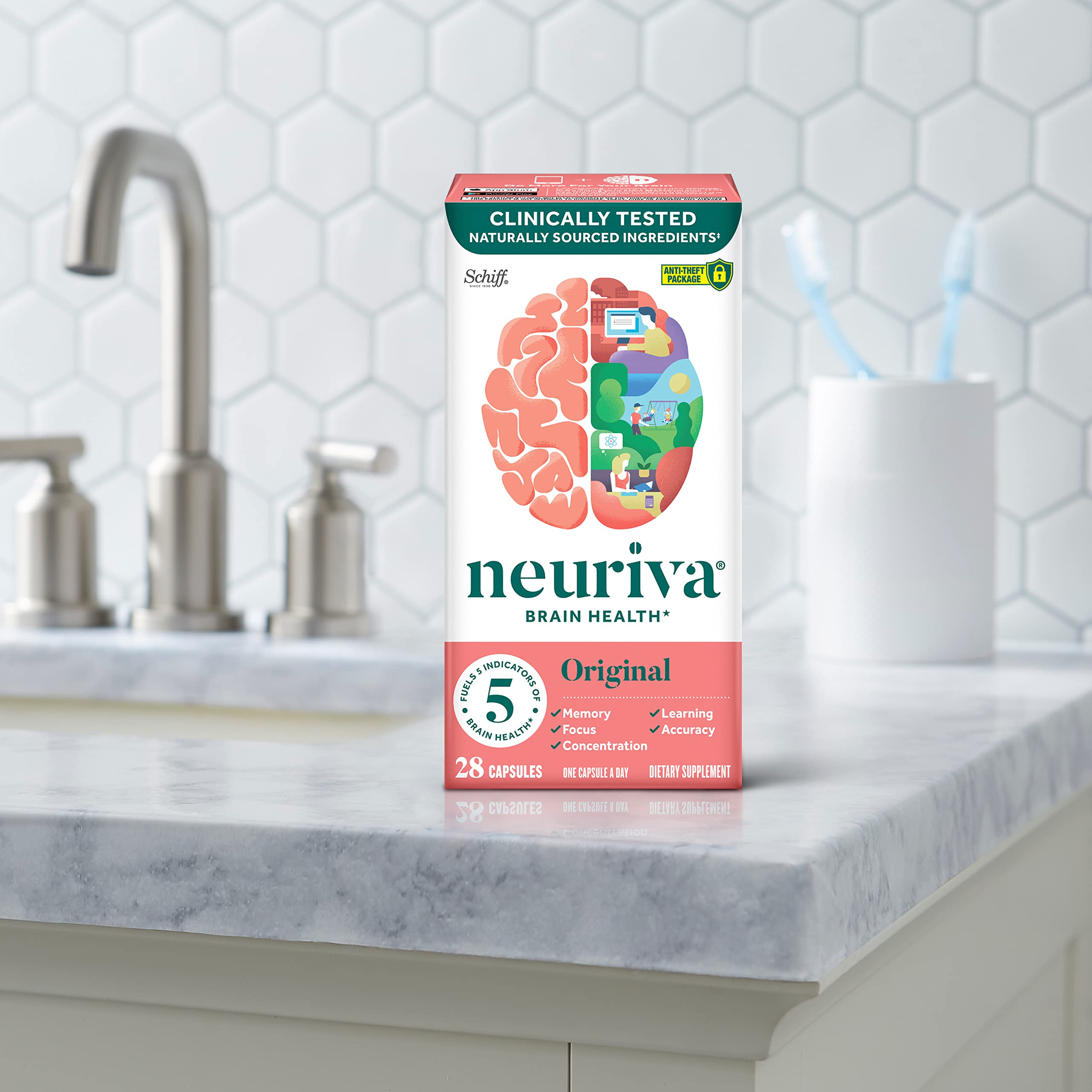 Neuriva Original Decaf – 28 caps, nootropic for memory, focus & concentration. With NeuroFactor & Phosphatidylserine